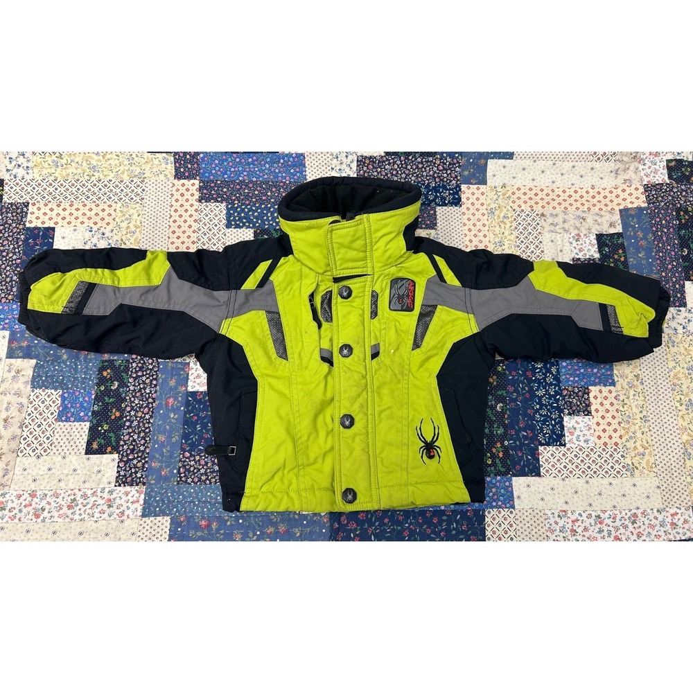 Spyder Ski Jacket Kids 2 Neon Lime Black Winter Sport Coat